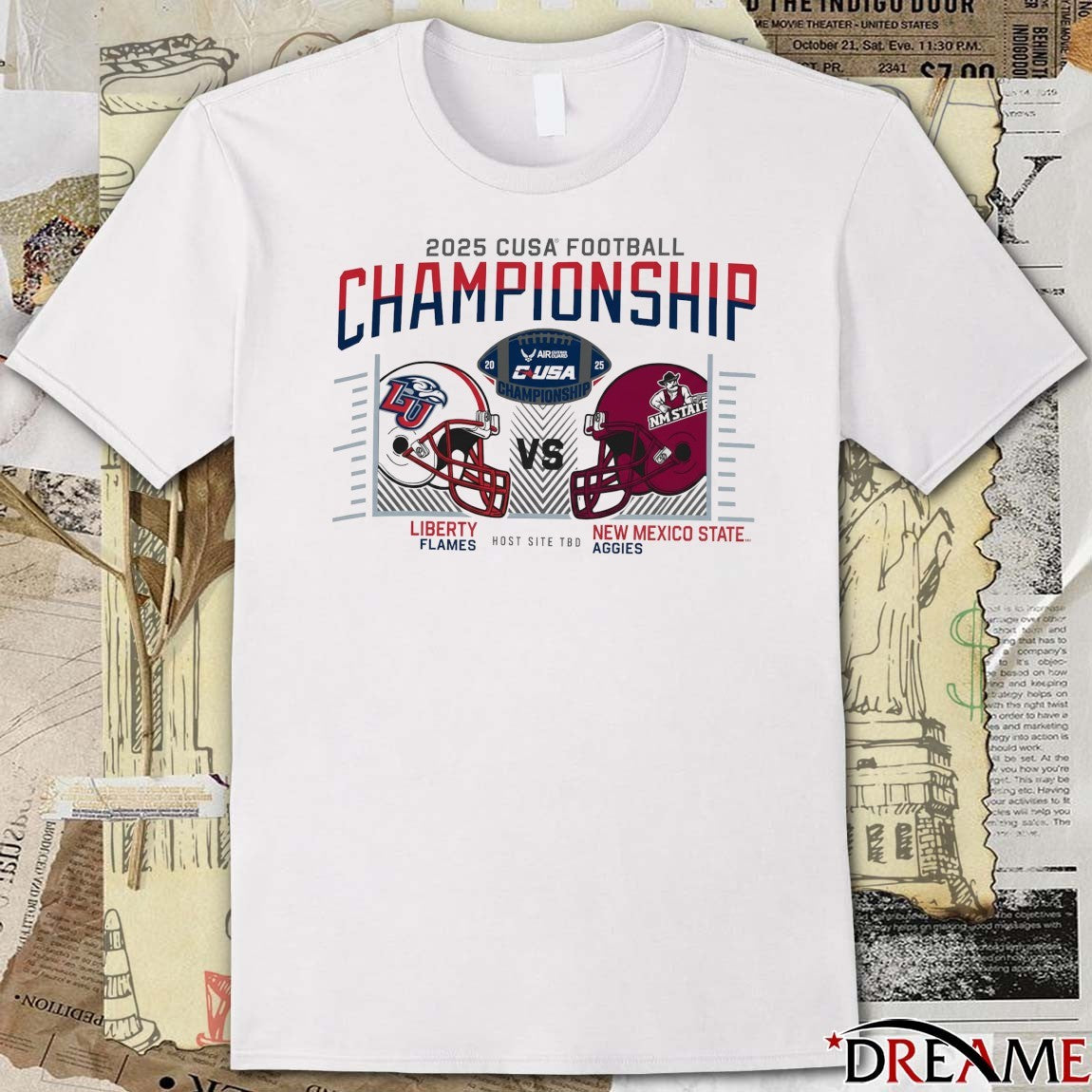 2025 Cusa Conference Usa Football Championship Champion Liberty Flames Vs New Mexico State Aggies t-shirt
