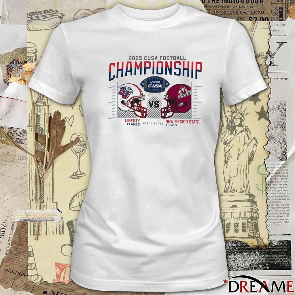 2025 Cusa Conference Usa Football Championship Champion Liberty Flames Vs New Mexico State Aggies t-shirt