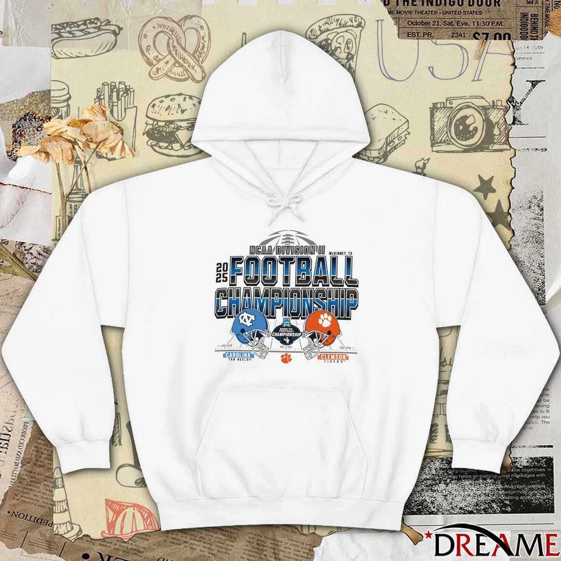 2025 Division II Football Championship McKinney TX North Carolina Tar Heels vs Clemson Tigers t-shirt