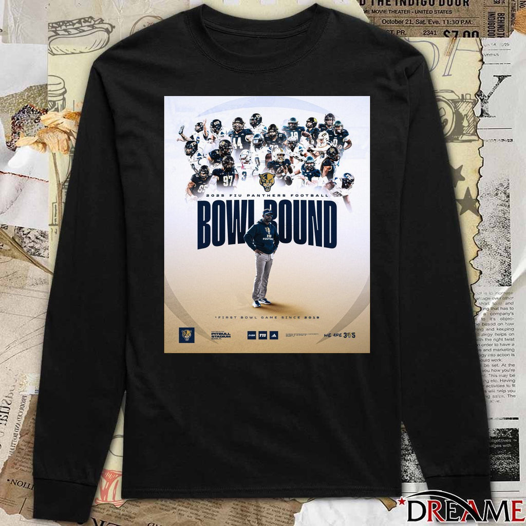2025 FIU Panthers Football Bowl Bound First Bowl Game Since 2019 Poster t-shirt