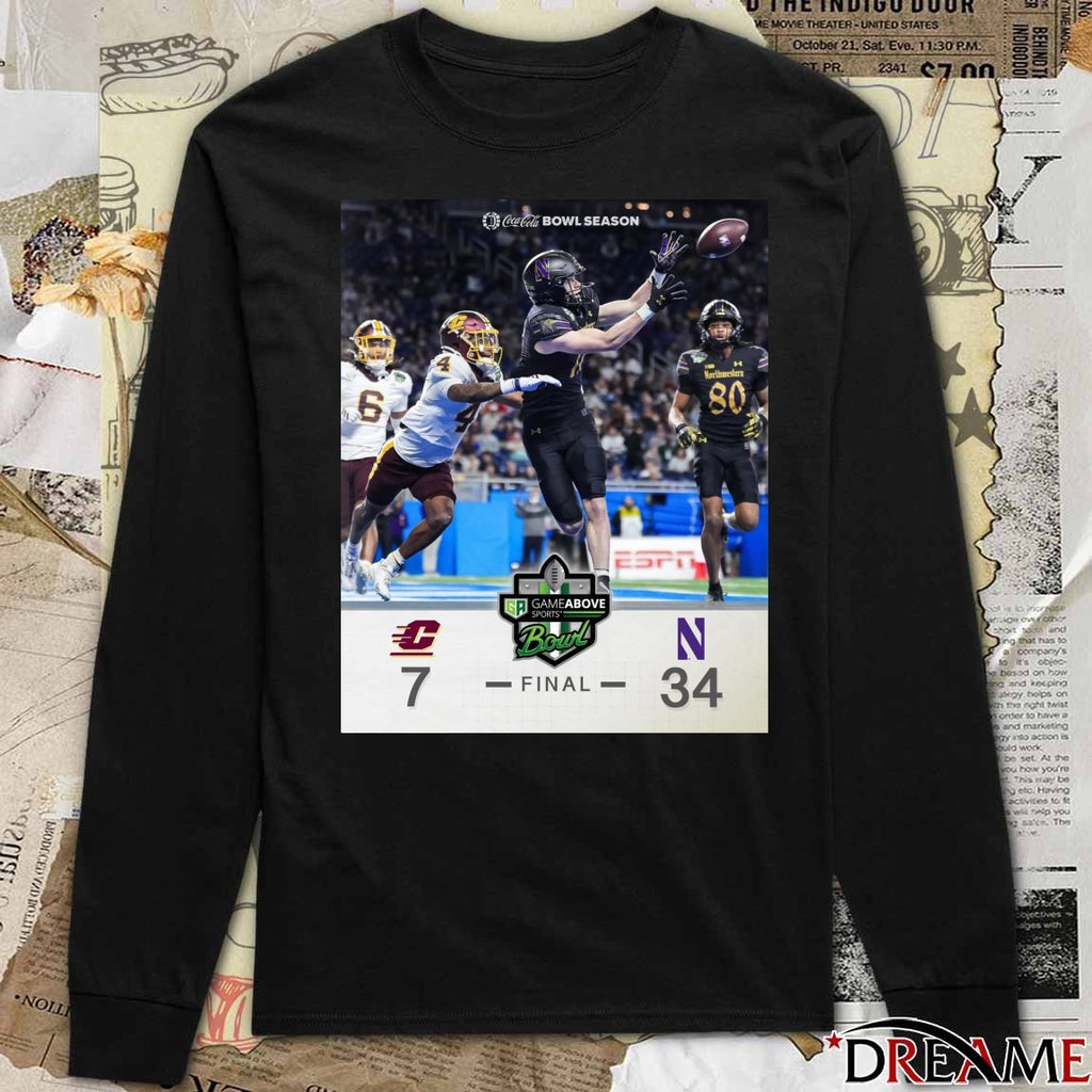 2025 GameAbove Sports Bowl Northwestern Wildcats defeat Central Michigan Chippewas final score 34-7 Poster t-shirt