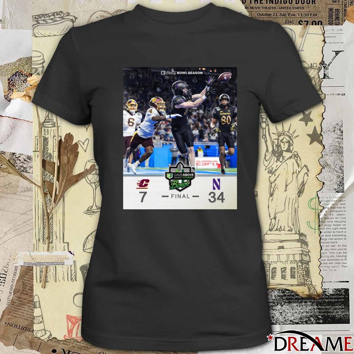 2025 GameAbove Sports Bowl Northwestern Wildcats defeat Central Michigan Chippewas final score 34-7 Poster t-shirt