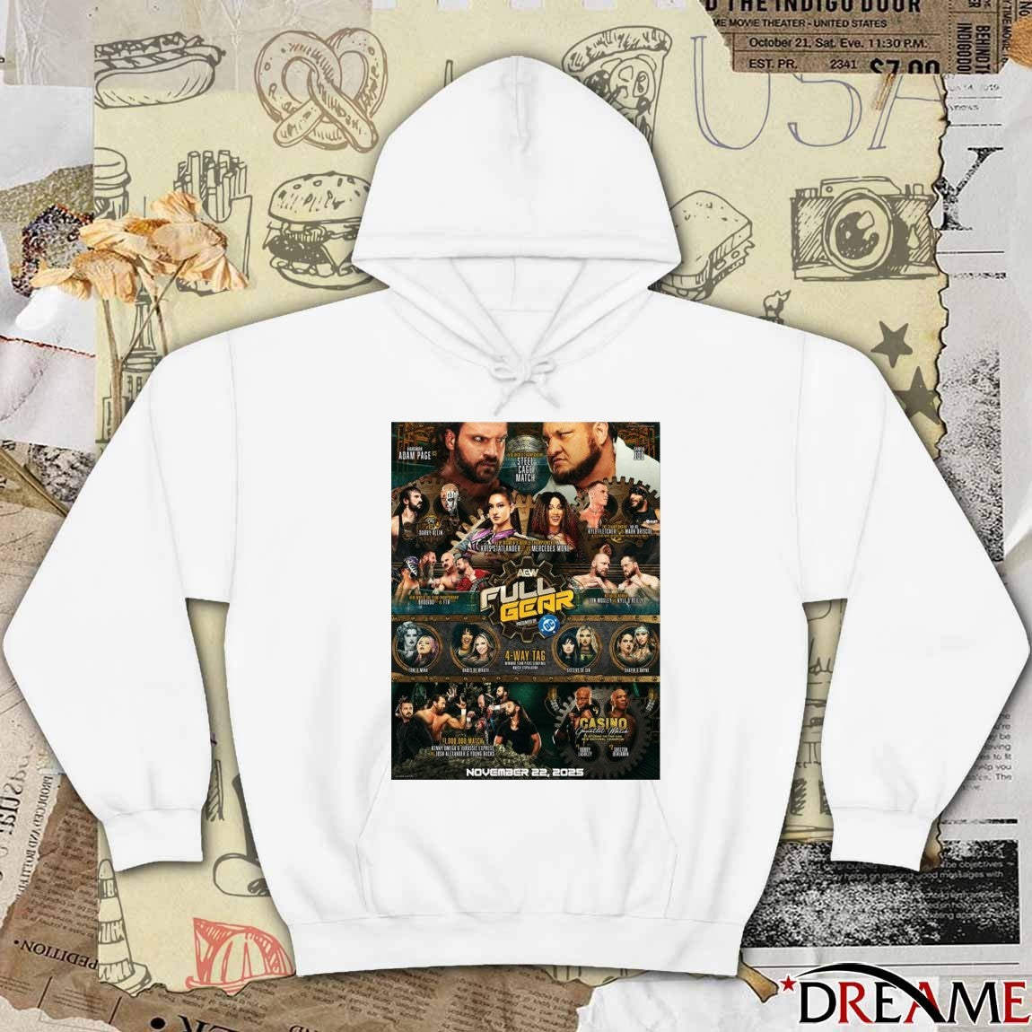 2025 Happy Aew Full Gear Presented By DC Eve To All That Celebrate 4-Way Tag Poster t-shirt