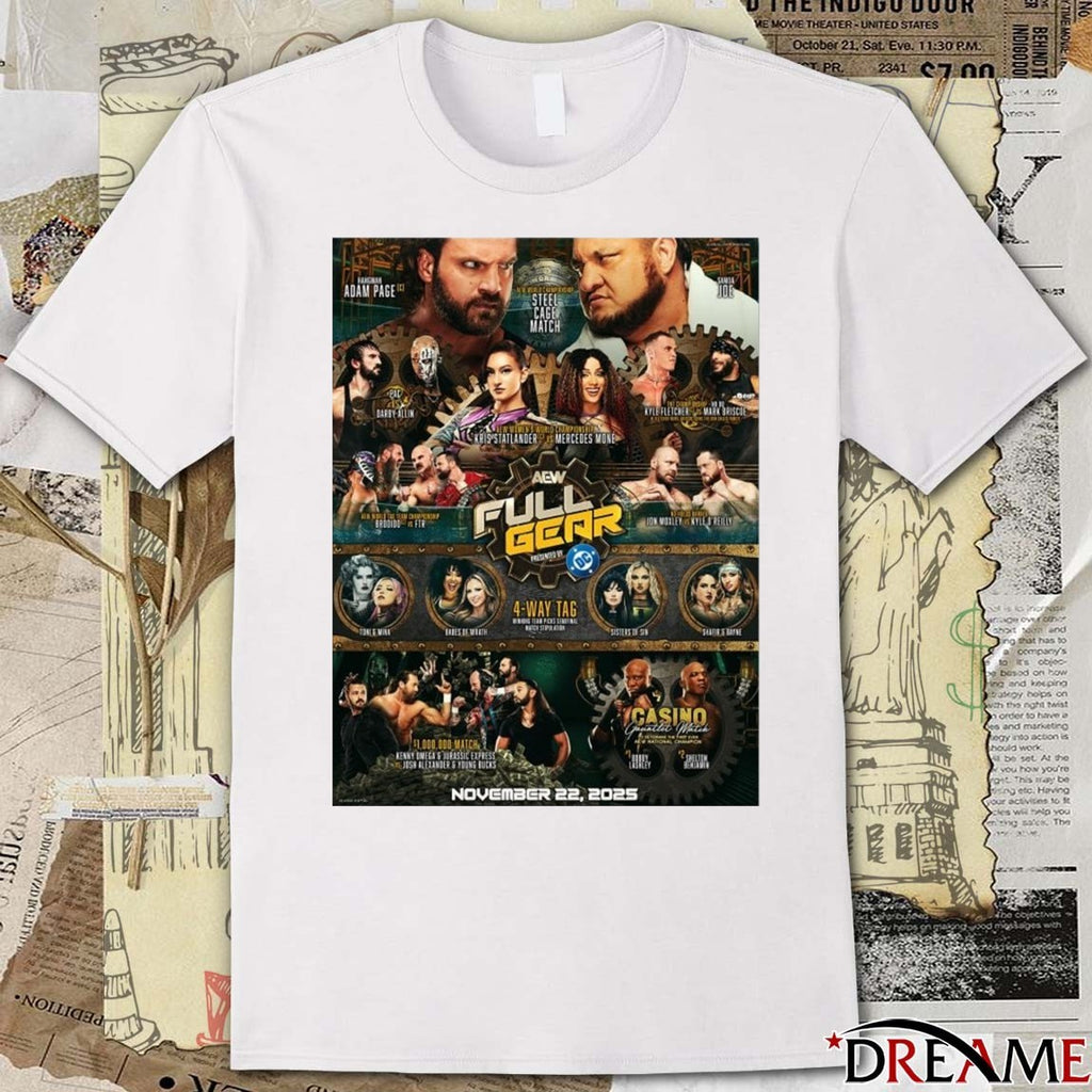2025 Happy Aew Full Gear Presented By DC Eve To All That Celebrate 4-Way Tag Poster t-shirt