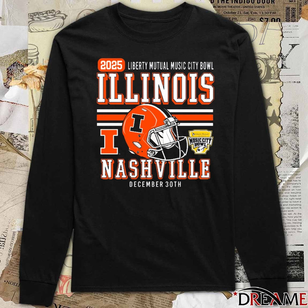 2025 Liberty Mutual Music City Bowl Illinois Nashville Football December 30th t-shirt