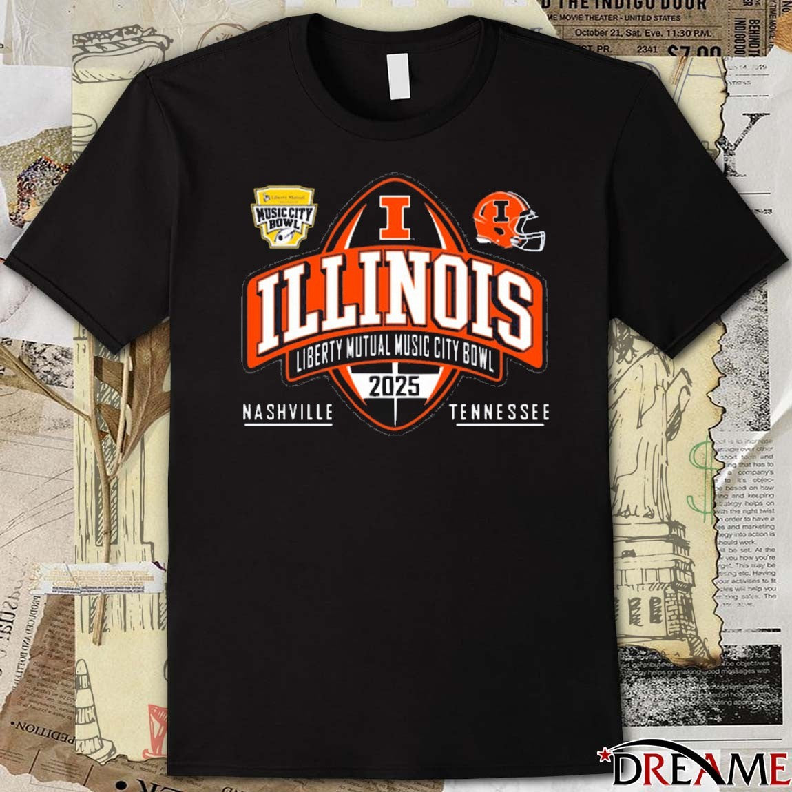 2025 Liberty Mutual Music City Bowl Illinois Nashville vs Tennessee Football December 30th t-shirt