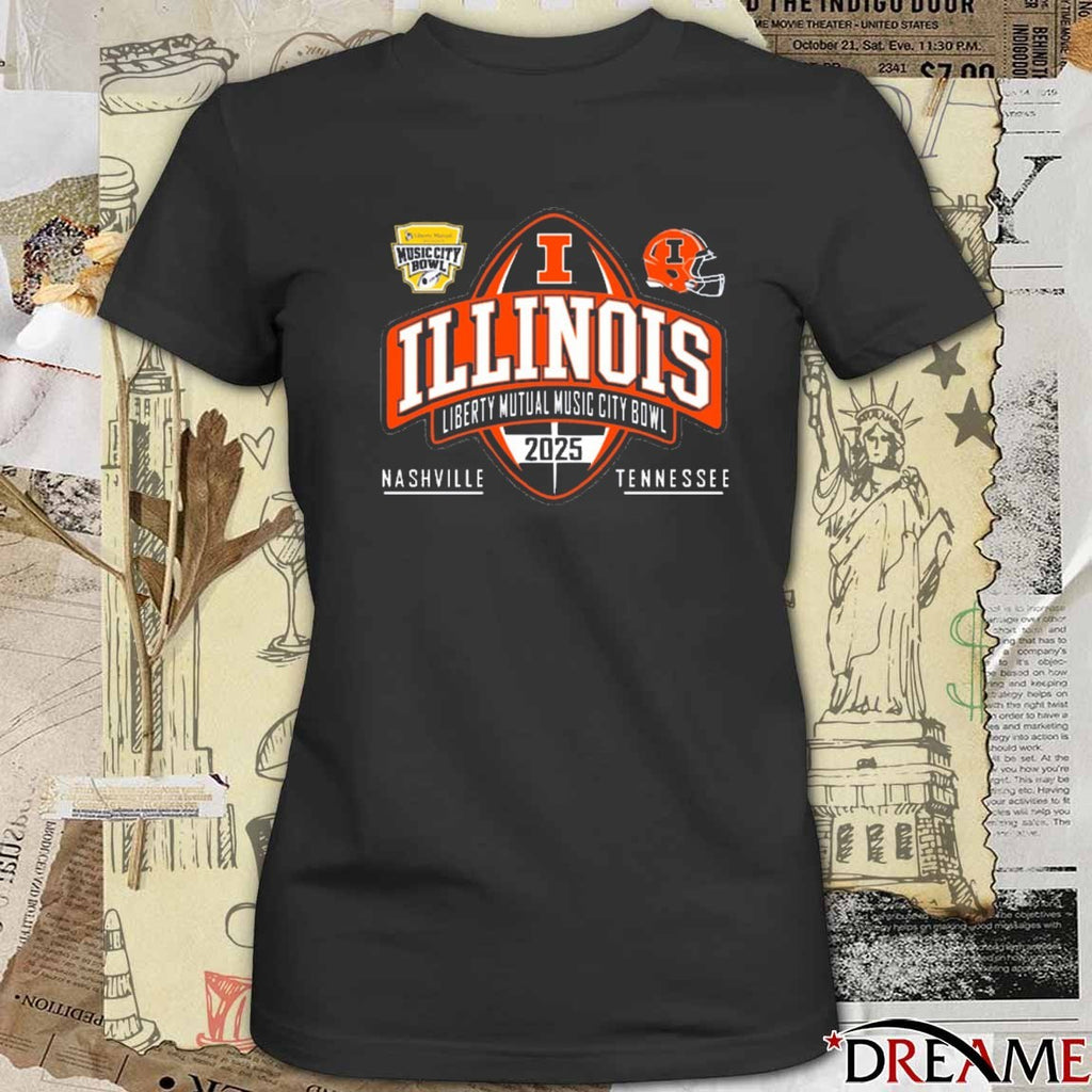2025 Liberty Mutual Music City Bowl Illinois Nashville vs Tennessee Football December 30th t-shirt