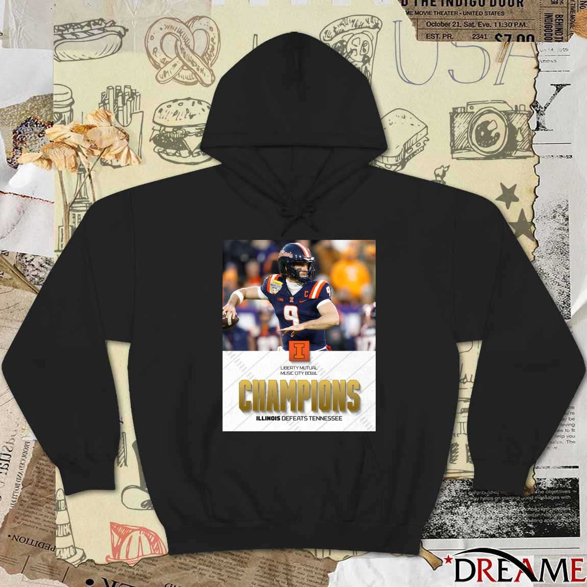 2025 Liberty Mutual Music City Bowl Illinois defeated Tennessee Champions Poster t-shirt