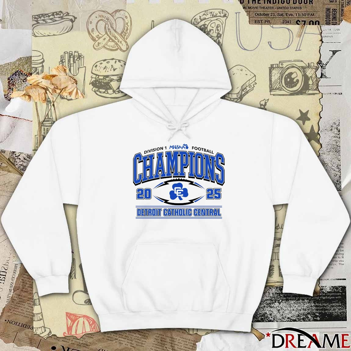 2025 MHSAA Football Division 1 Champions Detroit Catholic Central Logo t-shirt