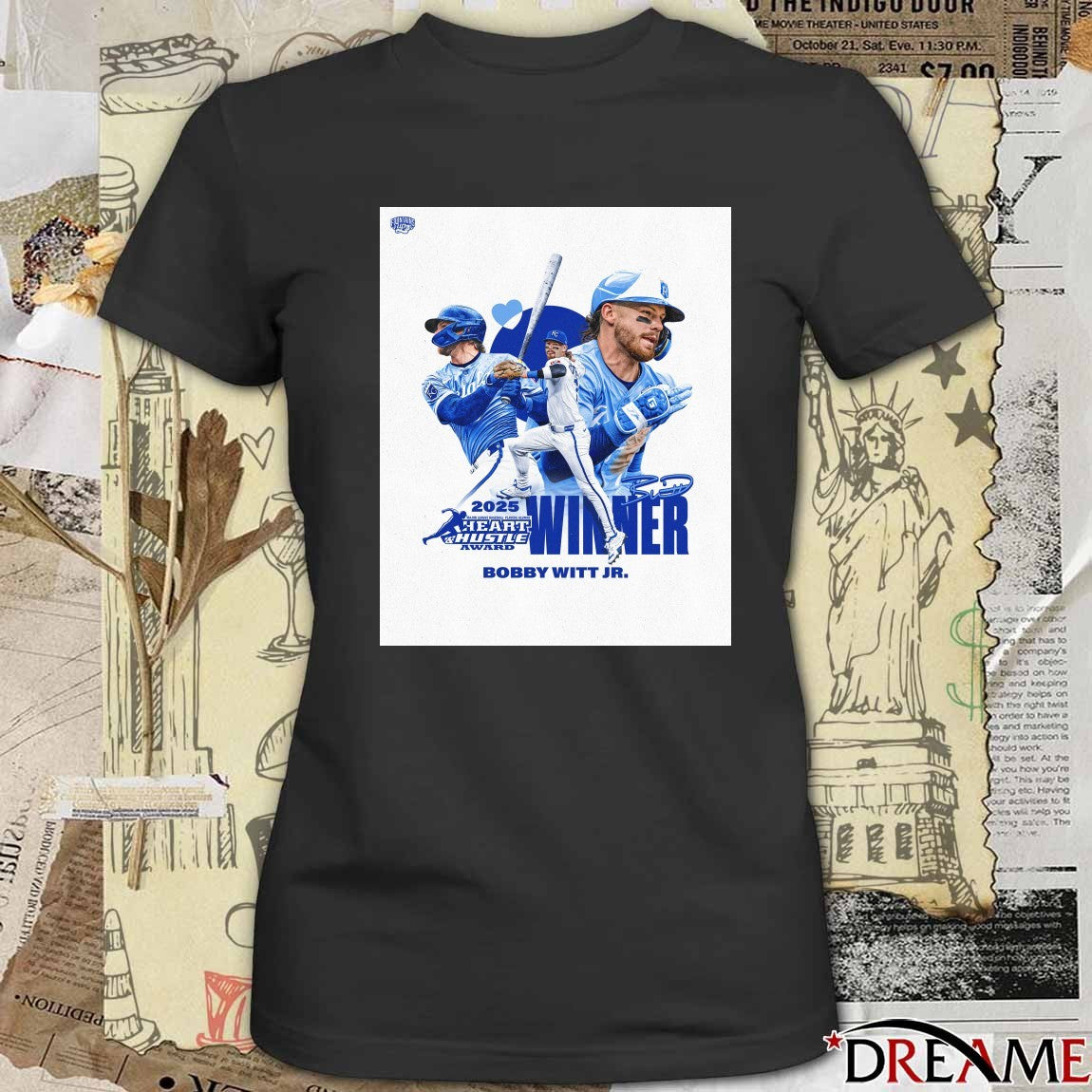 2025 MLB Heart And Hustle Award Bobby Witt JR Winner Kansas City Royals Signature Poster t-shirt