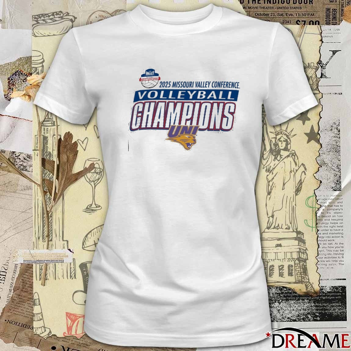 2025 Missouri Valley Conference Women’s Volleyball Final – Champion Northern Iowa Panthers t-shirt