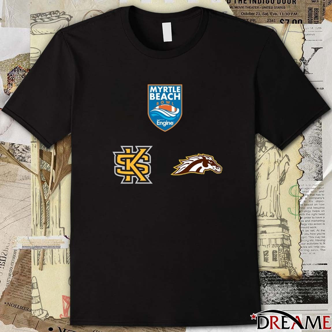 2025 Myrtle Beach Bowl Kennesaw State Owls Vs Western Michigan Broncos Dec 19 New Logos t-shirt