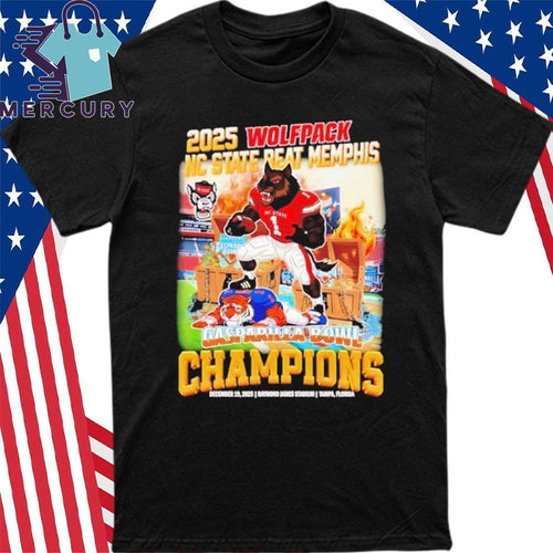 2025 NC State Wolfpack Beat Memphis Gasparilla Bowl Champions Mascot Shirt