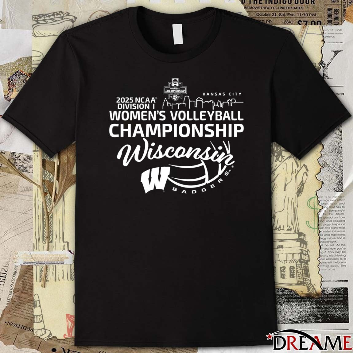 2025 NCAA Division I Kansas City Wisconsin Badgers 2025 Women’s Volleyball Championships Bound t-shirt