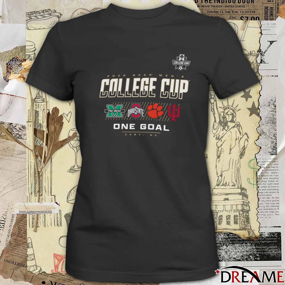 2025 NCAA Men’s One Goal College Cup Champion One Goal Cary NC t-shirt