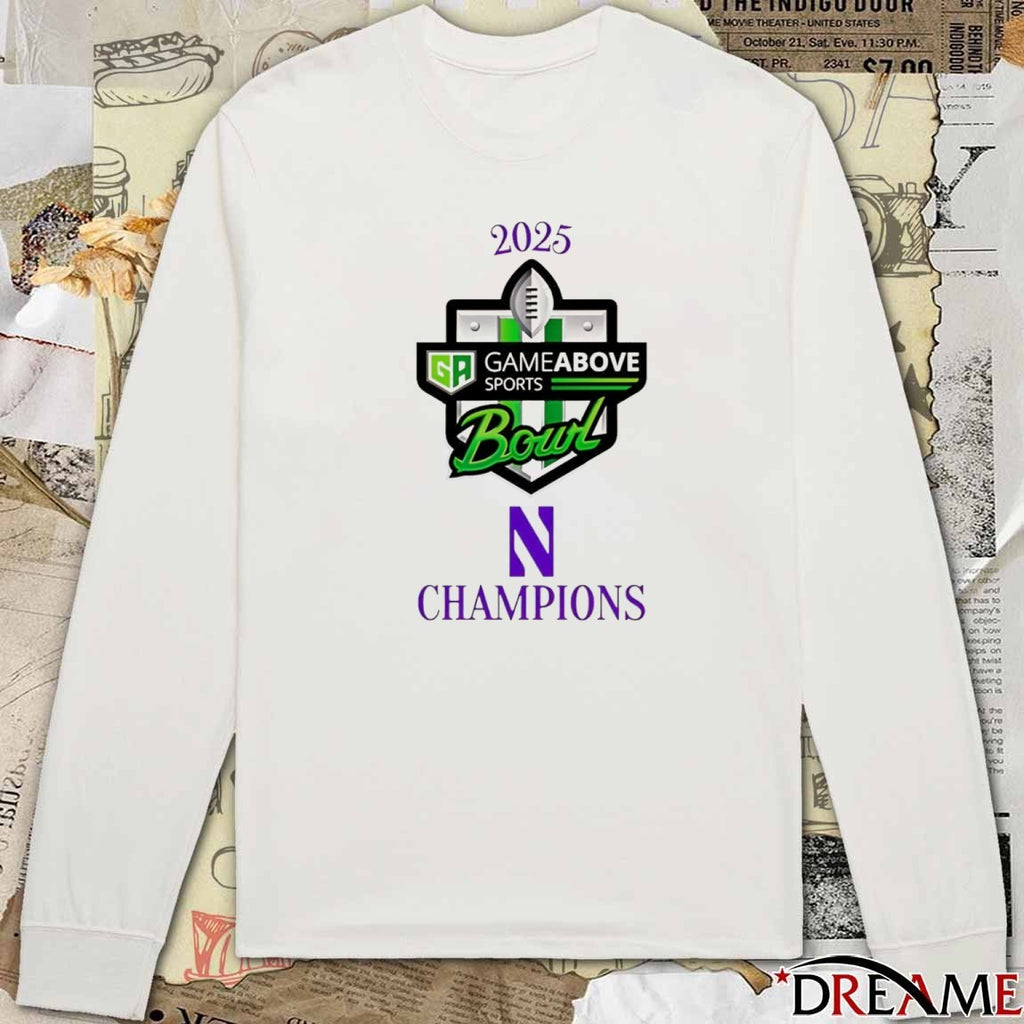 2025 NU Gameabove Sports Bowl Champions Northwestern Wildcats t-shirt