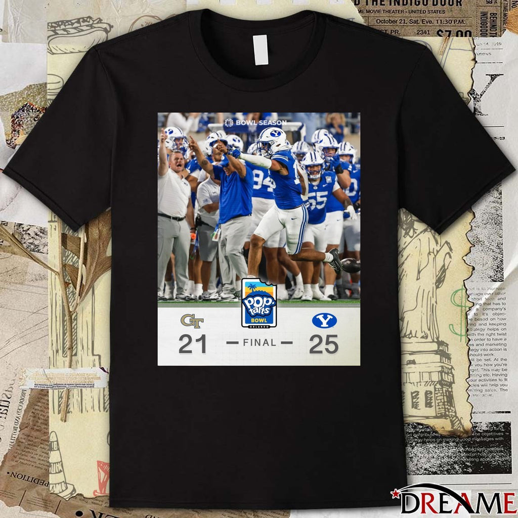 2025 Pop-Tarts Bowl BYU Cougars Vs Georgia Tech Yellow Jackets Final Score 25-21 Poster t-shirt