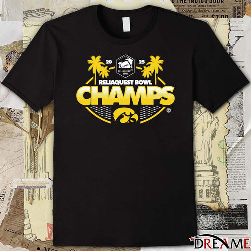 2025 ReliaQuest Bowl Champions Iowa Hawkeyes football – Champs – Logos t-shirt