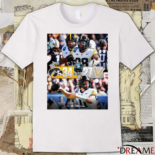 2025 ReliaQuest Bowl Iowa Hawkeyes Vs Vanderbilt Commodores Final Score 34 – 27 Poster t-shirt