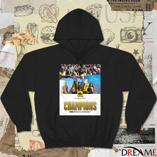 2025 Reliaquest Bowl Champions Iowa Hawkeyes Defeats Vanderbilt Poster t-shirt