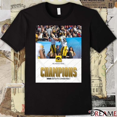 2025 Reliaquest Bowl Champions Iowa Hawkeyes Defeats Vanderbilt Poster t-shirt