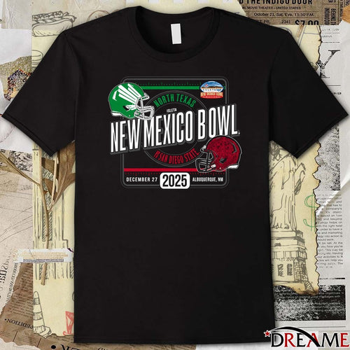2025 SDSU New Mexico Bowl North Texas vs San Diego State on December 27 2025 At Albuquerque NM Helmets t-shirt