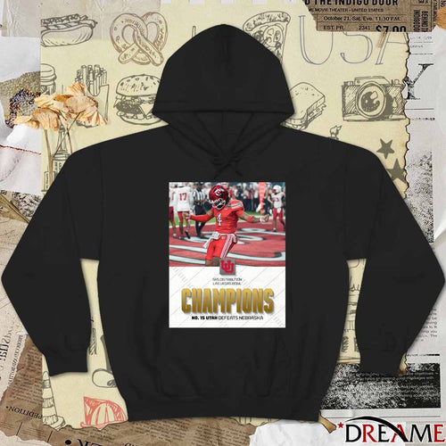 2025 SRS Distribution Las Vegas Bowl No. 15 Utah Utes defeats Nebraska Cornhuskers Champions Poster t-shirt