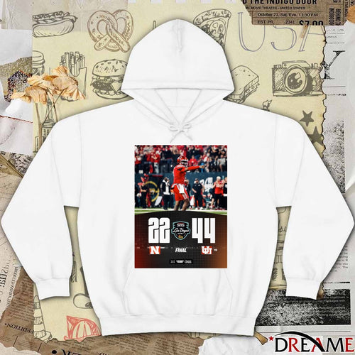 2025 SRS Distribution Las Vegas Bowl Score Poster Utah Utes vs Nebraska Cornhuskers 44 – 22 t-shirt