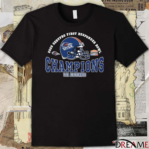 2025 Servpro First Responder Bowl Champions UTSA Roadrunners Helmets Football t-shirt
