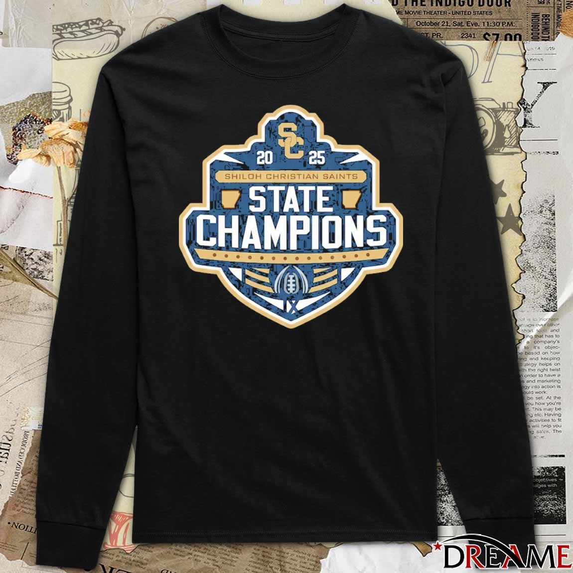 2025 Shiloh Christian Saints State Champions Football Logo t-shirt