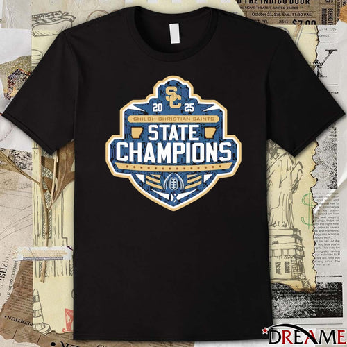 2025 Shiloh Christian Saints State Champions Football Logo t-shirt