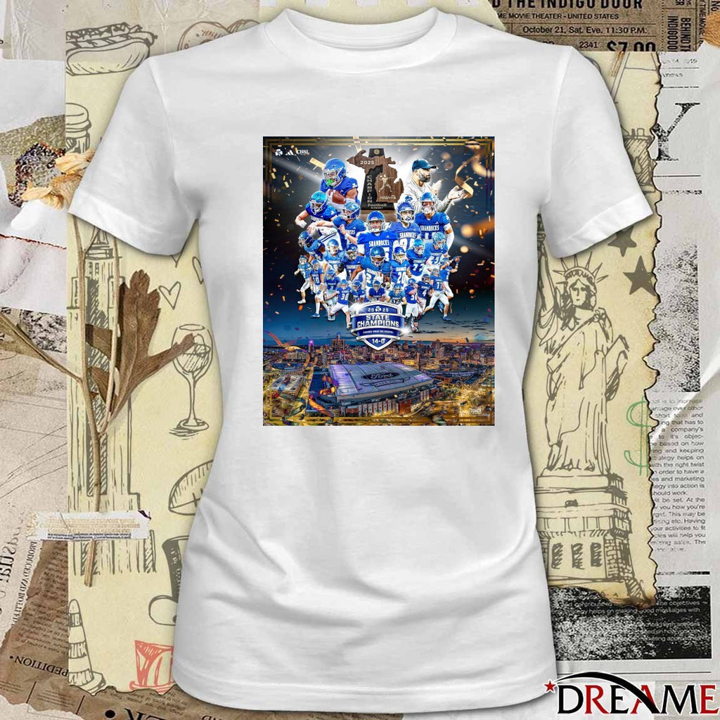 2025 State Champions Finished What We Started 14 – 0 Detroit Catholic Central Football Poster t-shirt
