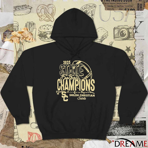 2025 State Football Champions Shiloh Christian Saints Logo t-shirt