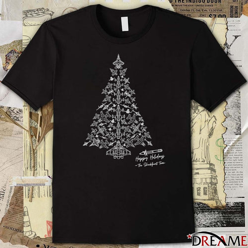 2025 The Shockfront Team Happy Holidays Christmas tree t-shirt