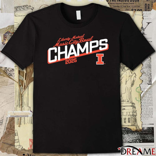 2025 Transperfect Liberty Mutual Music City Bowl Illinois Fighting Irish Champs t-shirt