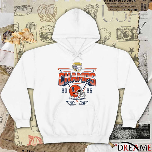 2025 Transperfect Music City Bowl Illinois Champs Score Vs Tennessee 30 -28 t-shirt