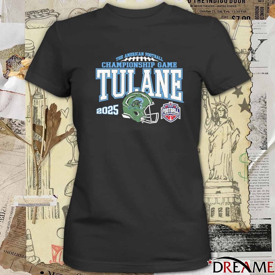 2025 Tulane Green Wave Green The ACC Football Championship Bound t-shirt