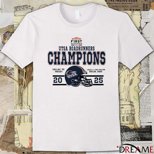 2025 UTSA Roadrunners Football Named To Champions First Responder Bowl Helmets Football t-shirt