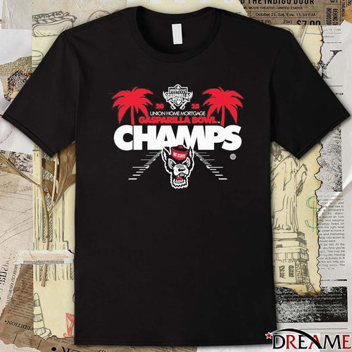 2025 Union Home Mortgage Gasparilla Bowl Champs North Carolina State Wolfpack Logos t-shirt