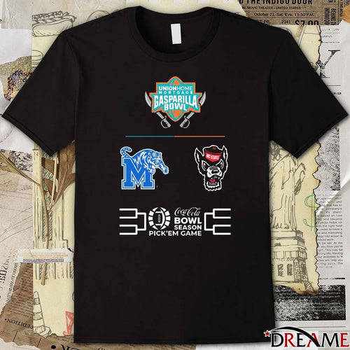 2025 Union Home Mortgage Gasparilla Bowl NC State Wolfpack Vs Memphis Tigers Logos t-shirt