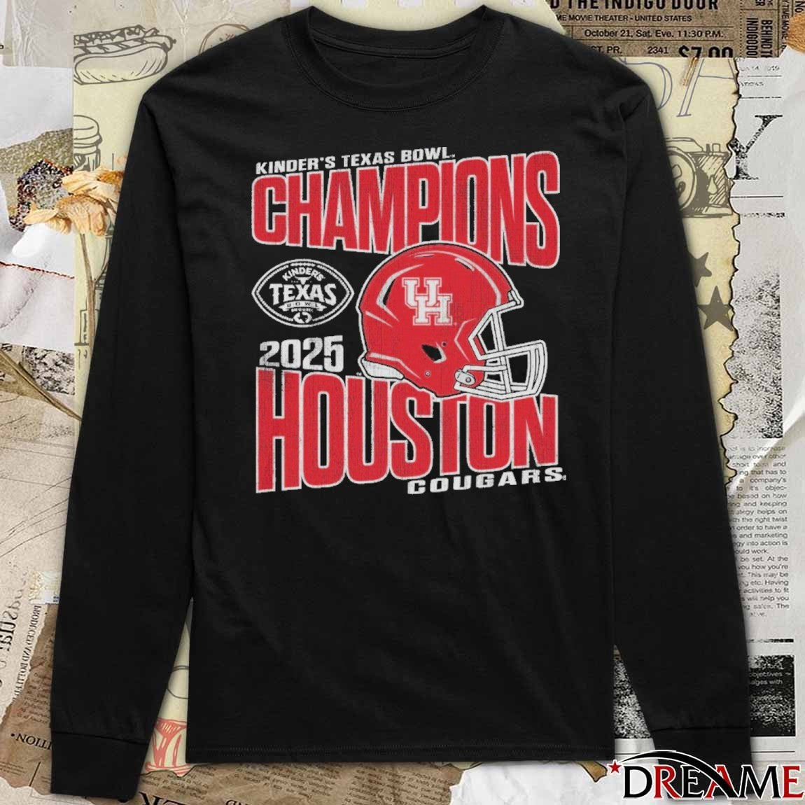 2025 University of Houston Cougars Football Texas Bowl Champions Vintage t-shirt
