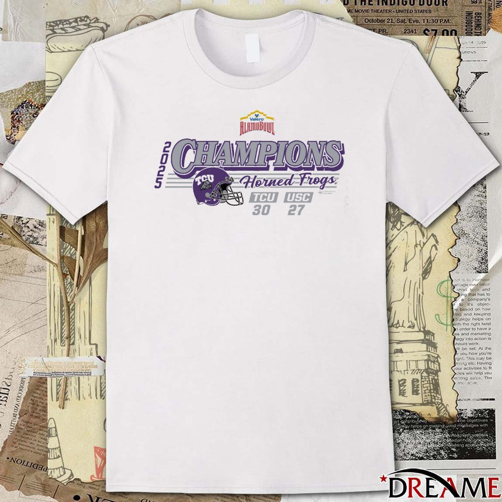 2025 Valero Alamo Bowl TCU Horned Frogs Champions Score Vs USA 30 – 27 t-shirt