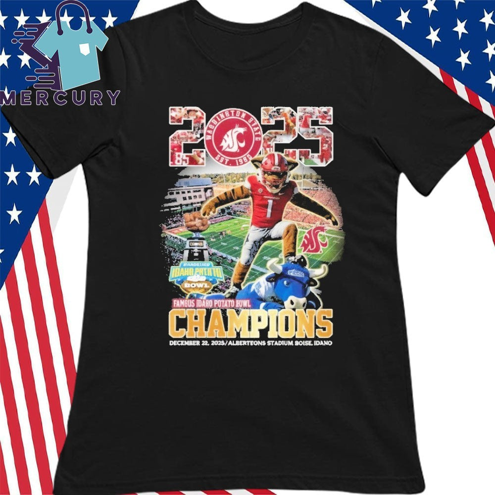 2025 Washington State Famous Idaho Potato Bowl Champions Mascot Shirt