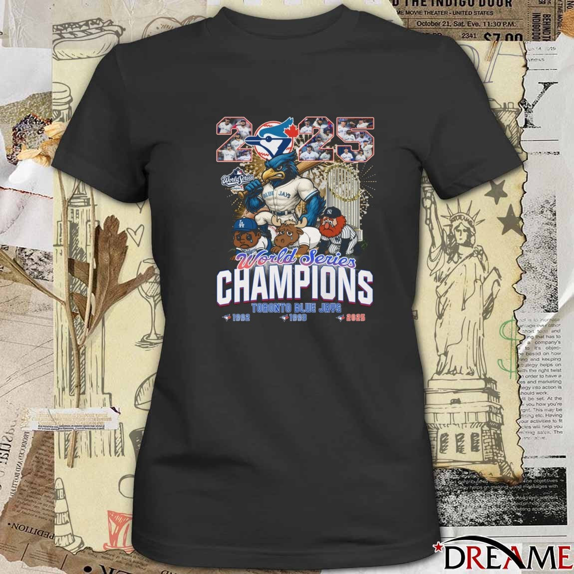 2025 World Series Champion Toronto Blue Jays MLB 1992 -2025 Mascots t-shirt