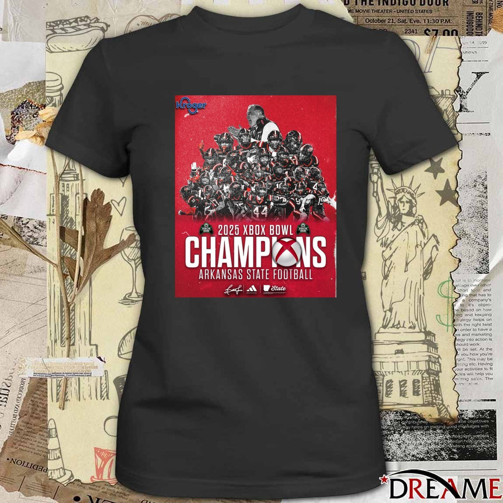 2025 Xbox Bowl Champpions Arkansas State Football Signature Poster t-shirt