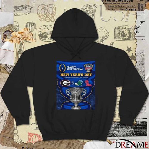 2026 Allstate Sugar Bowl College Football Playoff New Year’s Day Georgia Bulldogs Vs Tulane and Ole Miss Poster t-shirt