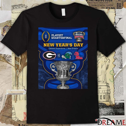 2026 Allstate Sugar Bowl College Football Playoff New Year’s Day Georgia Bulldogs Vs Tulane and Ole Miss Poster t-shirt