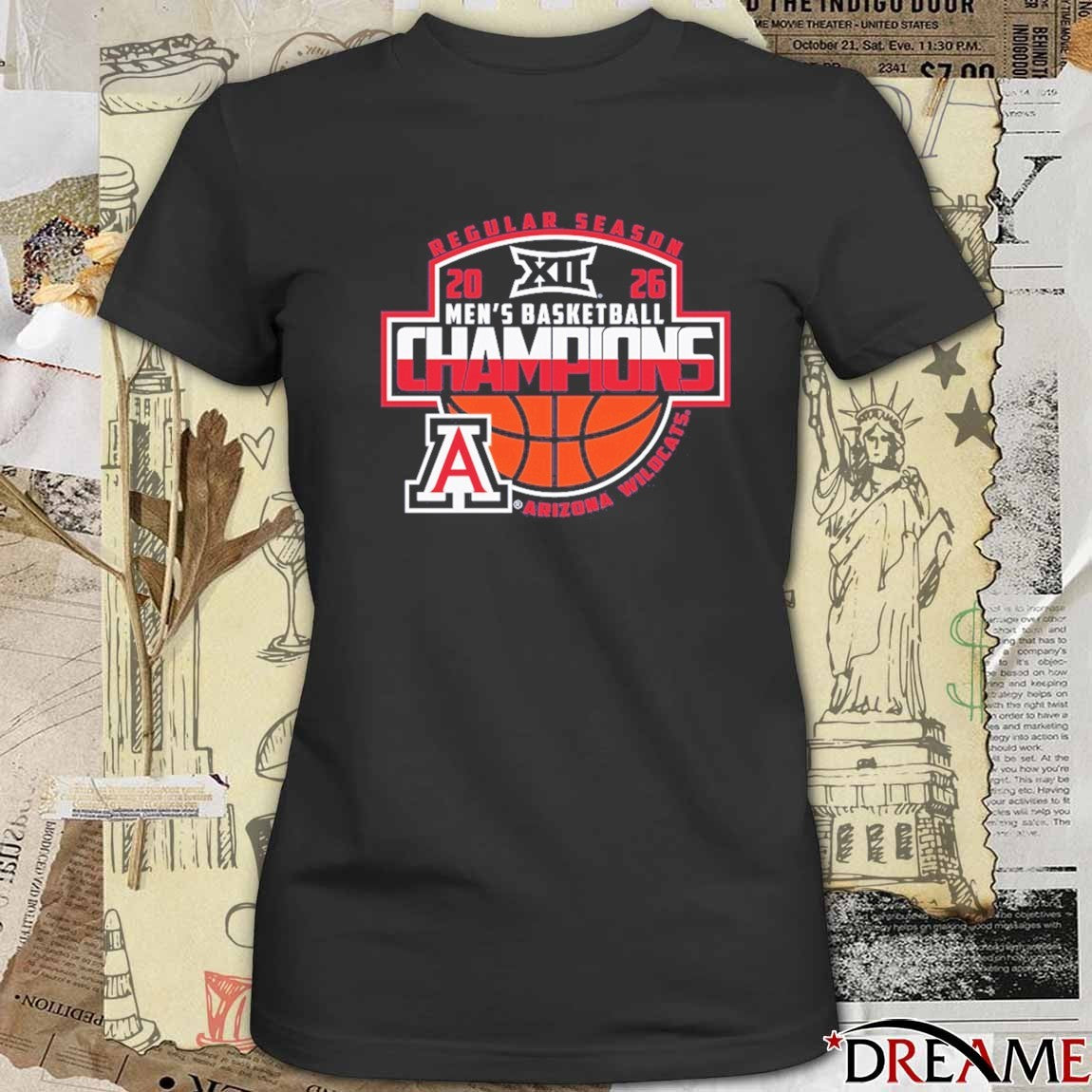 2026 Arizona Wildcats Big 12 Men’s Basketball Regular Season Champions Logos t-shirt
