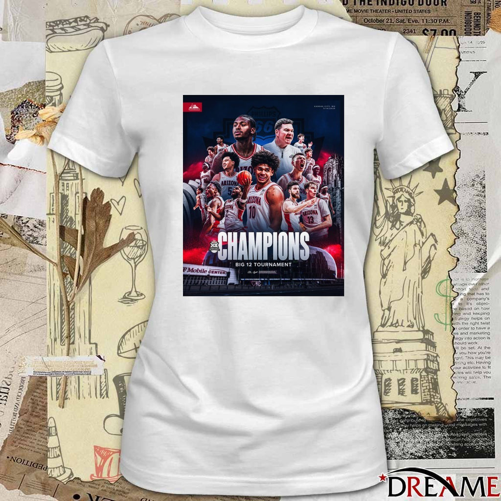 2026 Big 12 Tournament Basketball Tournament Arizona Wildcats Men’s Basketball Poster t-shirt
