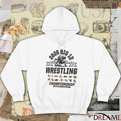 2026 Big 12 Wrestling Championship March 6-7, 2026 Tulsa, Oklahoma All Team Logo t-shirt